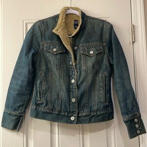 Gap Fur Lined Jean Jacket Sz S